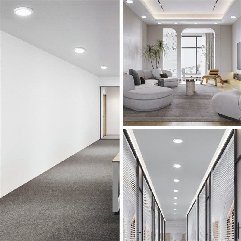 俊伟达嵌入式孔灯自由开孔面板灯超薄可调筒灯[4寸8W中性光]方形开孔5-10cm图片