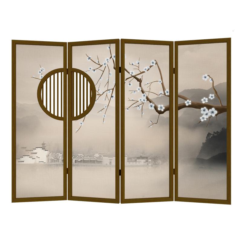 BONJEAN新中式屏风隔断客厅折叠移动卧室遮挡简约现公室折屏小户型高清大图
