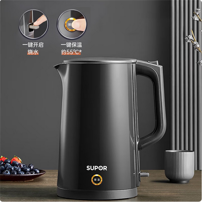 苏泊尔(SUPOR) ZMD安心系列 PTC机械保温 双层无缝内胆 1.7L大容量 电水壶SW-17S15A商超同款D高清大图