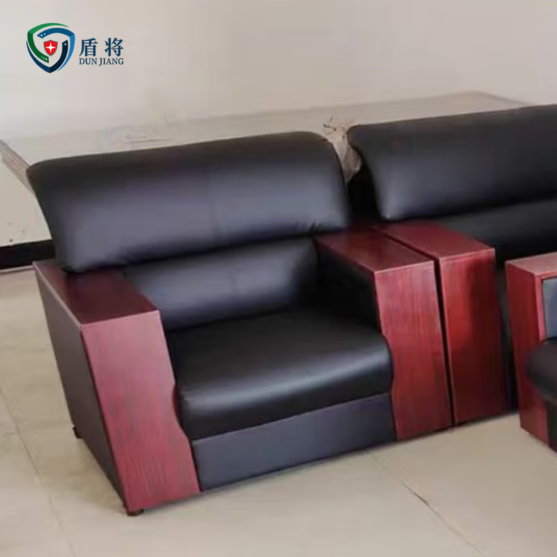 盾将 简约2人位皮质单人会客沙发1+1+茶几 茶几组合DJK-PSF高清大图