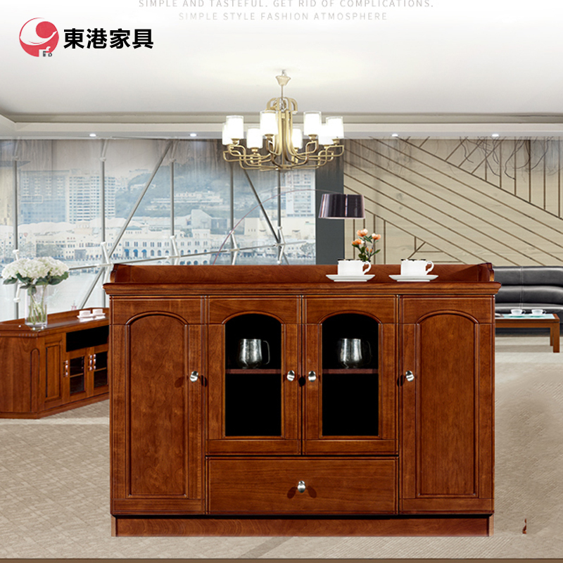 东港家具 DC-1203 办公家具现代新中式书柜,办公室文件柜,油漆实木自由组合储物柜,可定制