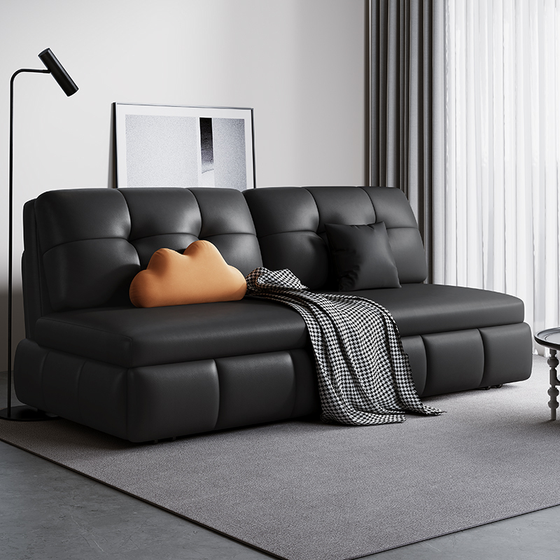 欧梵森现代简约多功能猫抓皮沙发床可折叠伸缩两用单双人客厅家用小