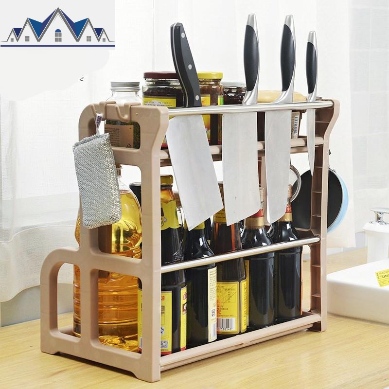 简单收纳架 厨房用品免打孔置物架家用放调料味作料瓶省空间落地 三维工匠高清大图