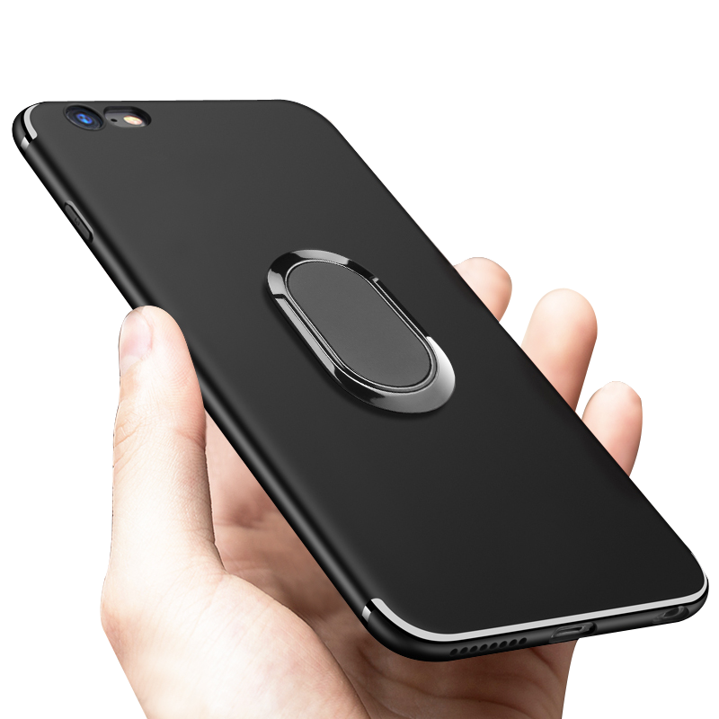 HIGE/苹果8/7全包硅胶软壳 磁性指环扣支架 适用于iphone8plus手机保护套 苹果7/8 plus[少女粉]
