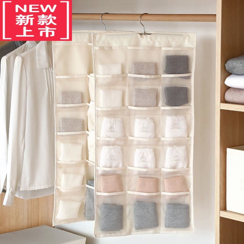 可莉允衣柜内裤内衣收纳袋文胸袜子墙上门后内衣收纳器挂袋墙挂式布艺图片