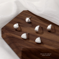 云小舒法式简约拉丝s999纯银耳钉女冷淡风百搭时尚足银耳饰高级感