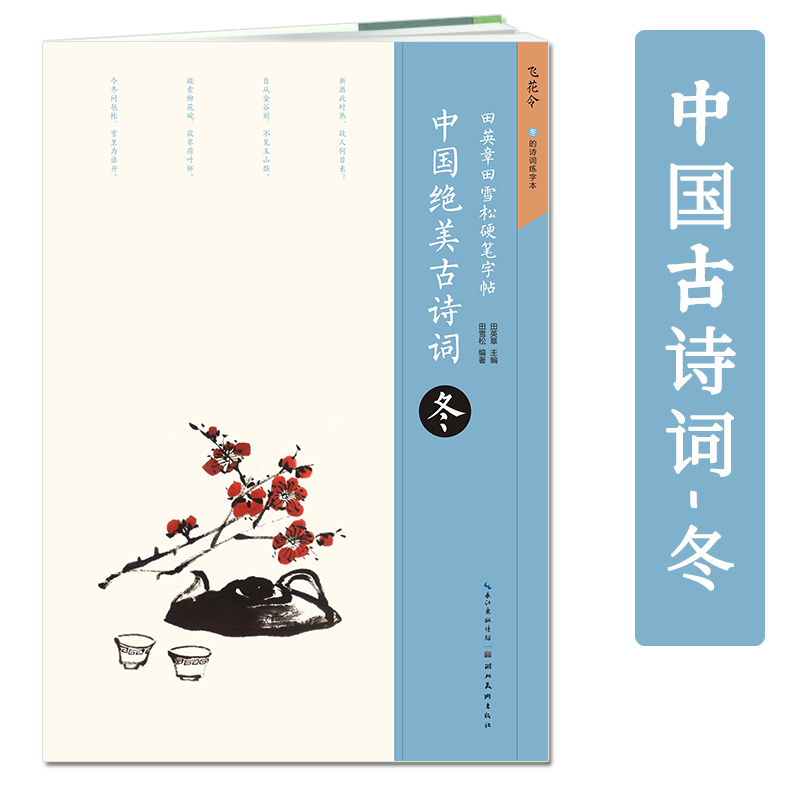 [正版]飞花令中国绝美古诗词冬 田英章田雪松硬笔字帖 钢笔硬笔楷书练字帖的诗词练字本湖北美术出版社