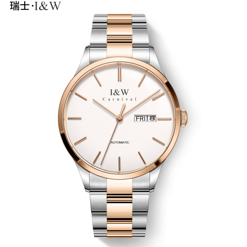 瑞士爱沃驰iwcarnival手表男表全自动机械表男士进口机芯防水钢带男款