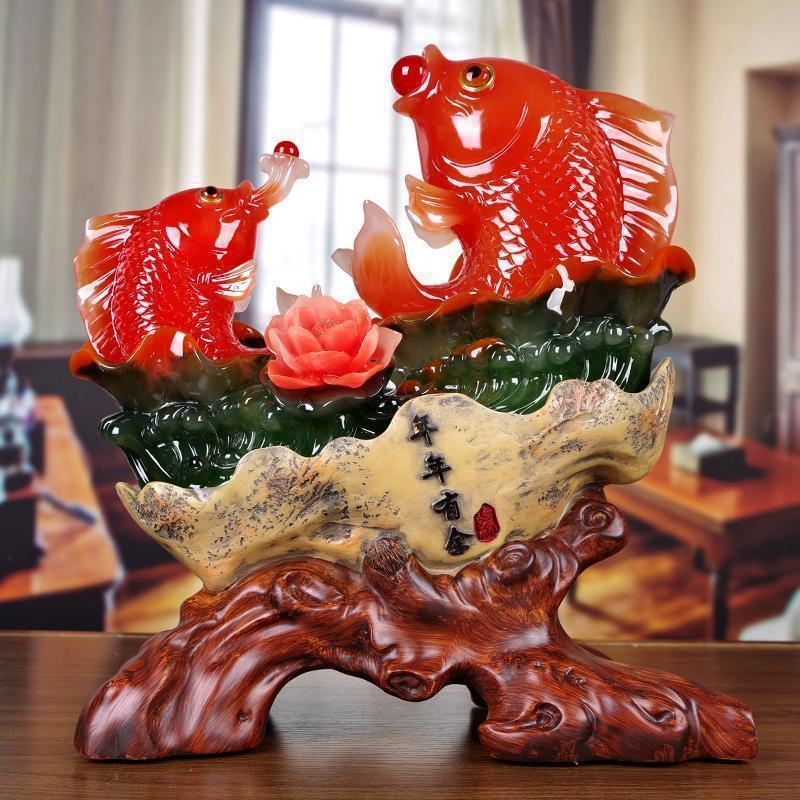 鱼摆件家庭客厅酒柜装饰年年有余创意品公司店铺开业礼装饰品_842_161