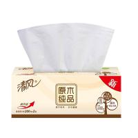 清风 抽纸原木盒装面巾纸盒抽2层200抽整箱36盒