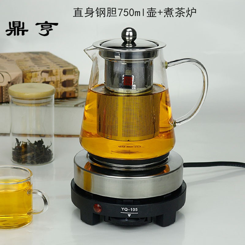 鼎亨耐热玻璃茶壶黑茶普洱煮茶器电热茶炉加热泡茶壶 熬茶壶 煮茶