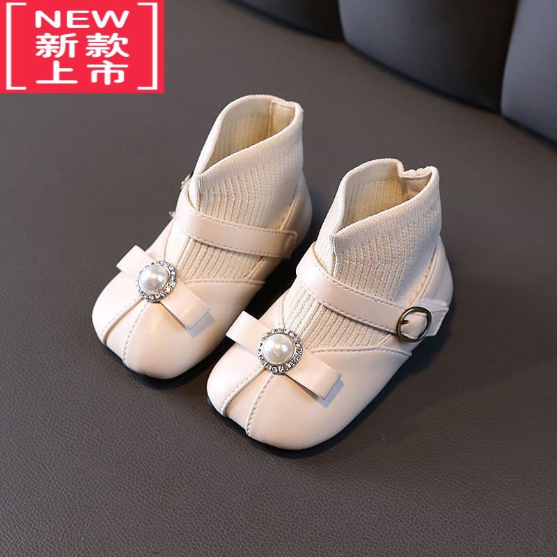 可莉允女宝宝鞋子软底小皮鞋1一2-3岁女童靴子秋季袜子鞋公主鞋女宝短靴图片