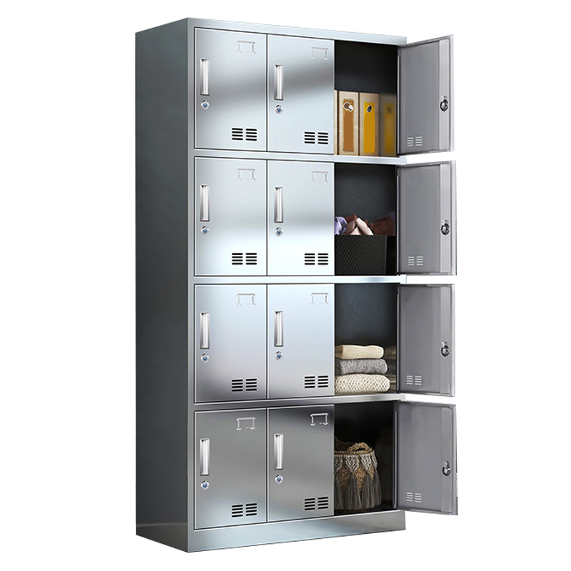 景福达不锈钢杂物柜十二门900*350*1800mm台高清大图