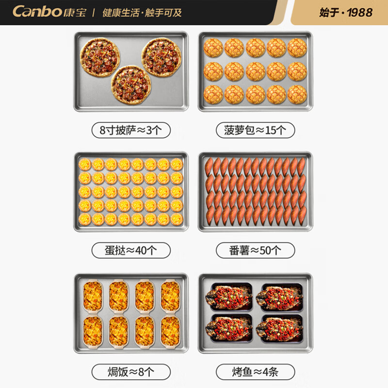 康宝(canbo)商用烤箱 家用多功能电烤箱 上下独立控温 专业烘焙 易操作 烘烤蛋糕面包KB-KXD101Z
