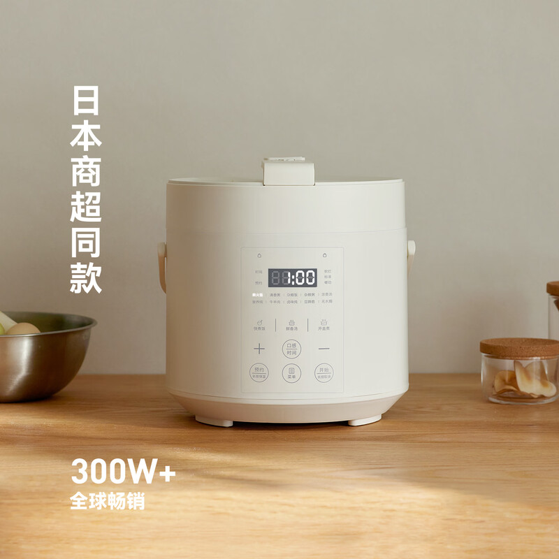 OLAYKS 立时智能触摸控制电压力锅 YBW2001B 2L 白色单胆设计支持预约功能高效烹饪2-4人用