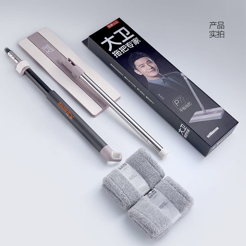 拓朴大卫免手洗平板拖把 拓扑懒人家用擦木地板瓷砖拖布墩布P7图片