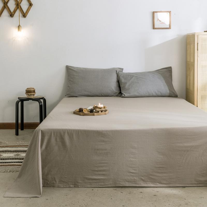 家柏饰(CORATED)简约水洗棉床单单件 全棉单人双人被单学生宿舍全棉布1.5米1.8m床 纯棉单床单-卡其 200*230-床单【100%纯棉】