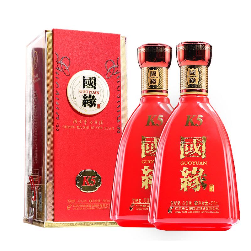 今世缘国缘K5 42度幽雅醇厚型白酒500ml*4整箱【价格图片品牌报价
