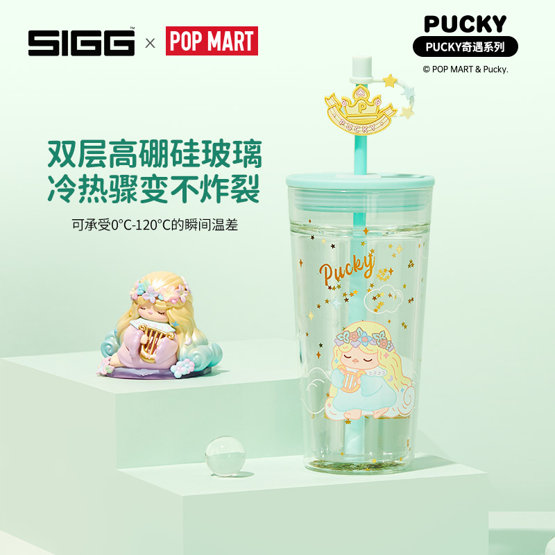 泡泡玛特联名水杯少女可爱盲盒吸管杯高清大图