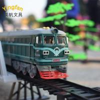 英帆文具电动玩具绿皮东风4B内燃机火车轨道玩具小火车 单车头蓝色YF-A303