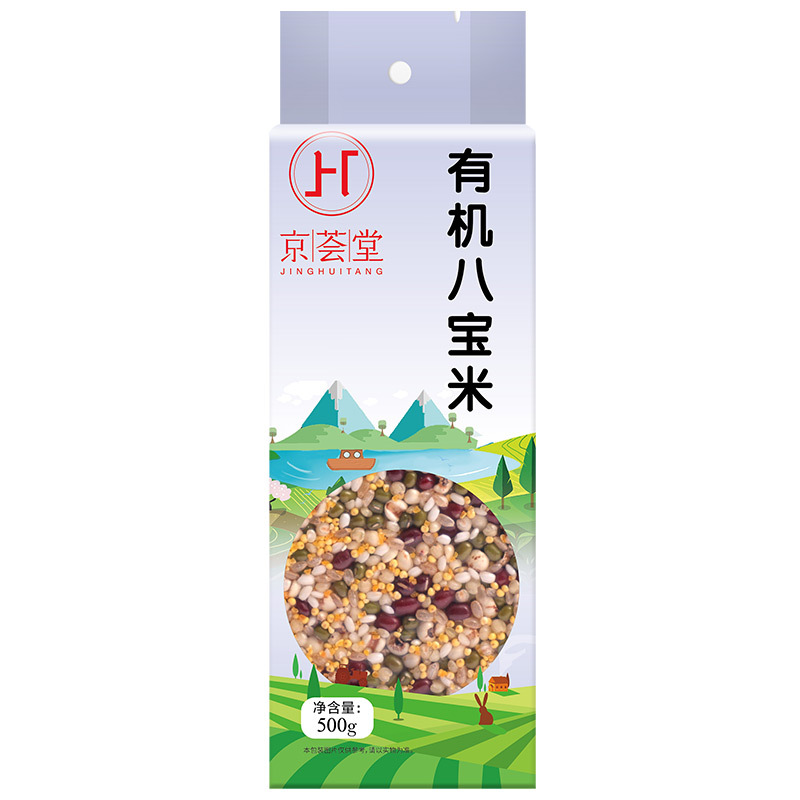 京荟堂 有机八宝米500g 杂粮粥米搭档八宝粥（糯米绿豆红小豆糙米高粱米玉米糁大黄米薏仁米）