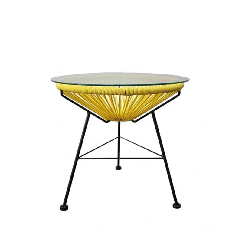 质凡 户外藤椅沙发茶几组合室内庭院家具客厅单人休闲小沙发 茶几(白色)高清大图