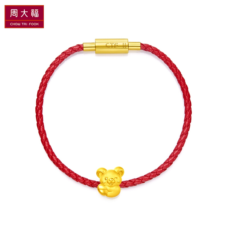周大福 心有所鼠 生肖鼠定价足金金路路通吊坠
