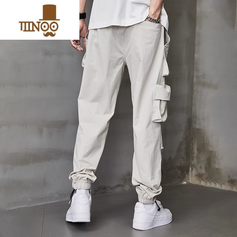 YANXU夏季薄款工装裤男士潮牌宽松束脚速干冲锋百搭机能风运动休闲裤子高清大图