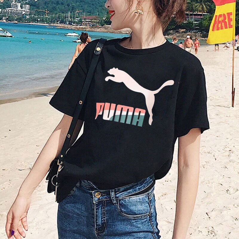 PUMA彪马短袖上衣女2021春夏新款训练运动休闲透气圆领T恤532282