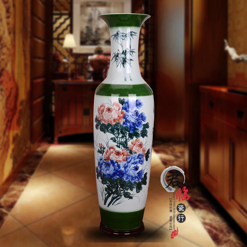 景德镇陶瓷花瓶 大号客厅落地插花创意摆件家居新房装饰品瓷器 三维工匠 1.4米报春图高清大图