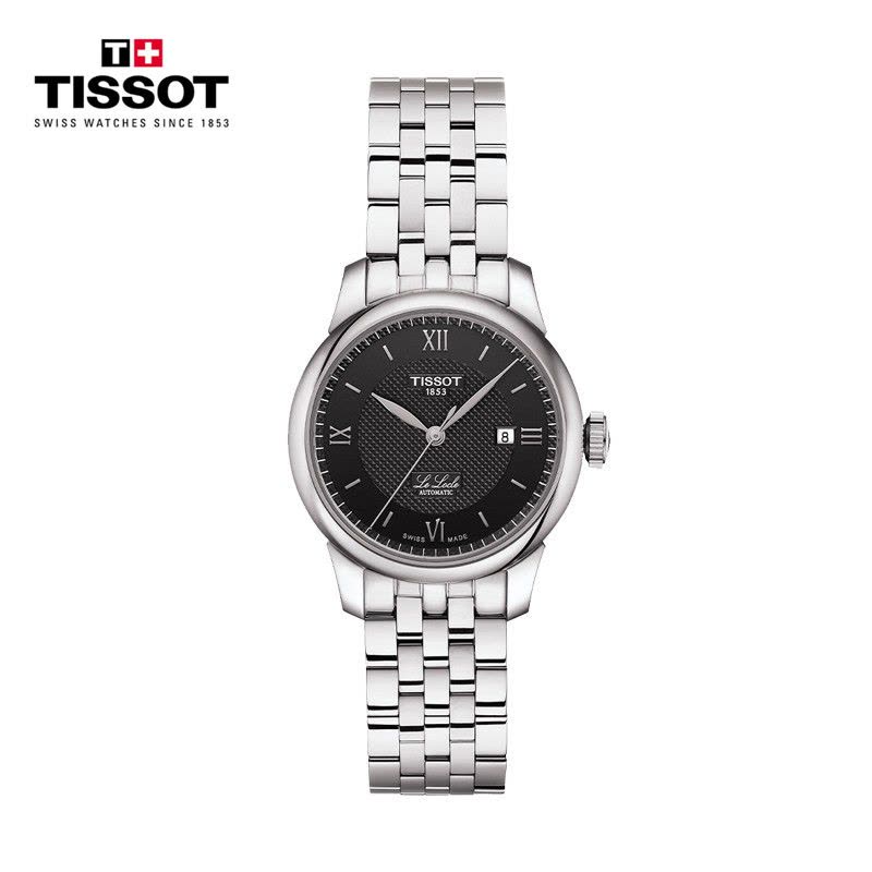 天梭(TISSOT)瑞士手表力洛克系列时尚自动机械女表 黑盘钢带 T006.207.11.058.00图片
