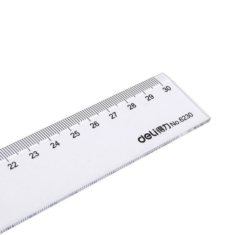 得力(deli)30cm办公通用直尺考研高考中考测量绘图尺子办公用品6230开学文具高清大图