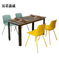 汉诺鑫威极简岩板餐桌现代轻奢食堂餐桌椅组合4人桌1200*600*750