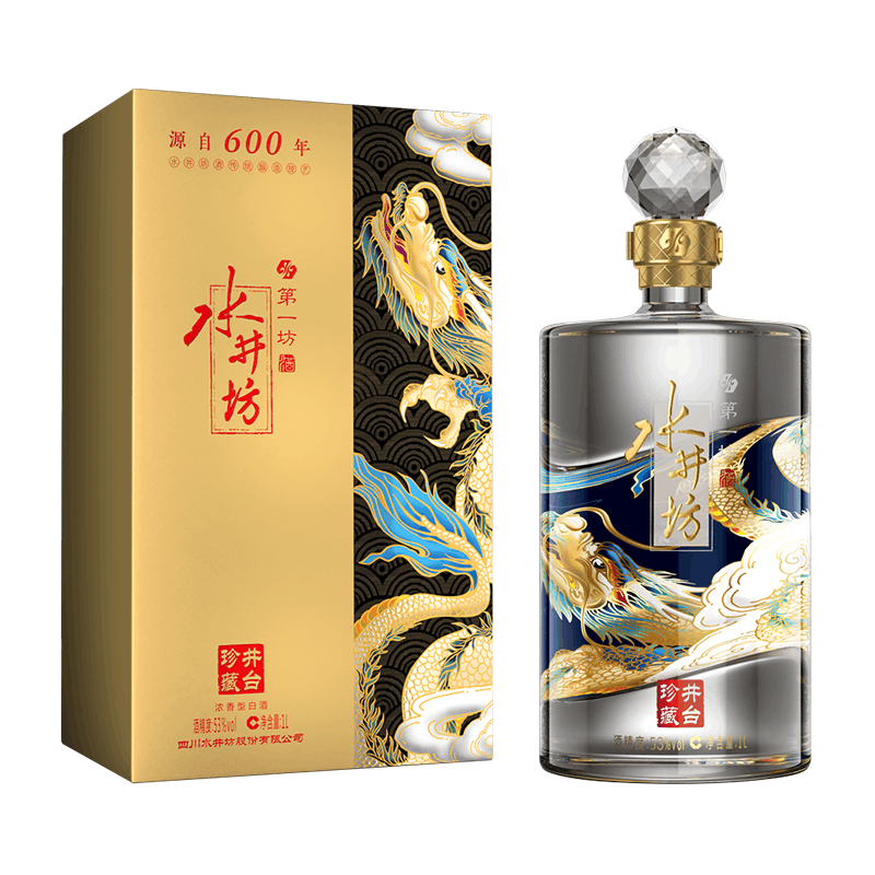 水井坊·井台珍藏(龙)53度1000ml 单瓶浓香型白酒礼盒装【价格图片品牌