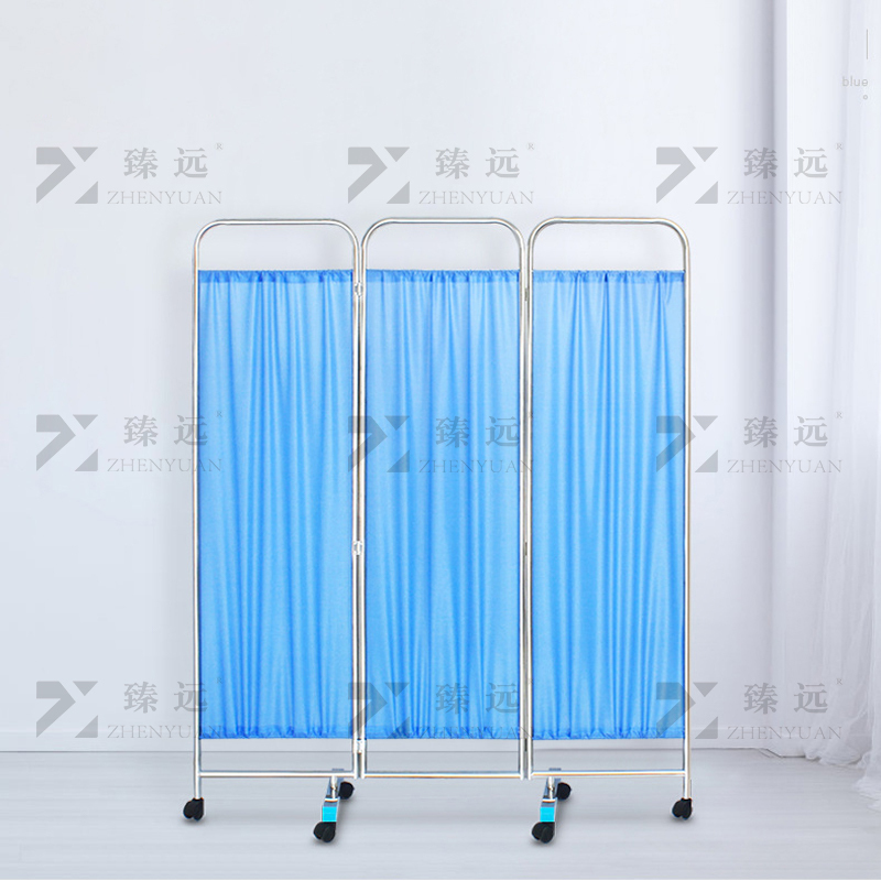 臻远 ZY-PF05 医用屏风隔断移动折叠折屏带轮客厅美容院遮挡布艺折屏 加厚款三折