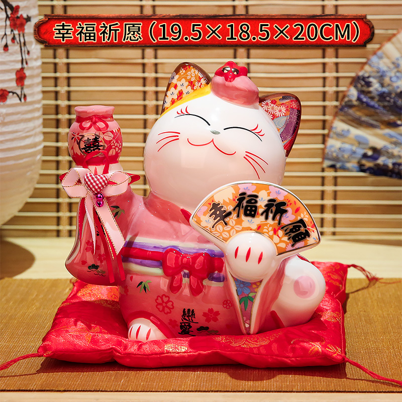 大号陶瓷和服情侣猫 对偶创意结婚 幸福良缘婚庆家居摆件 三维工匠 幸福祈愿猫猫高清大图
