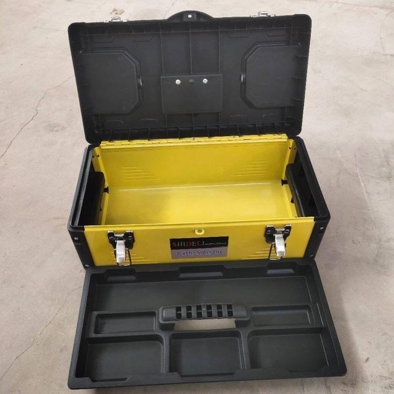 加厚17寸工具箱 工具箱子家用收纳箱铁皮五金工具车载塑料盒手提式多功能工具盒包