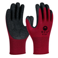 帮手仕K139（红黑）皱纹手套 12副/包 10包*