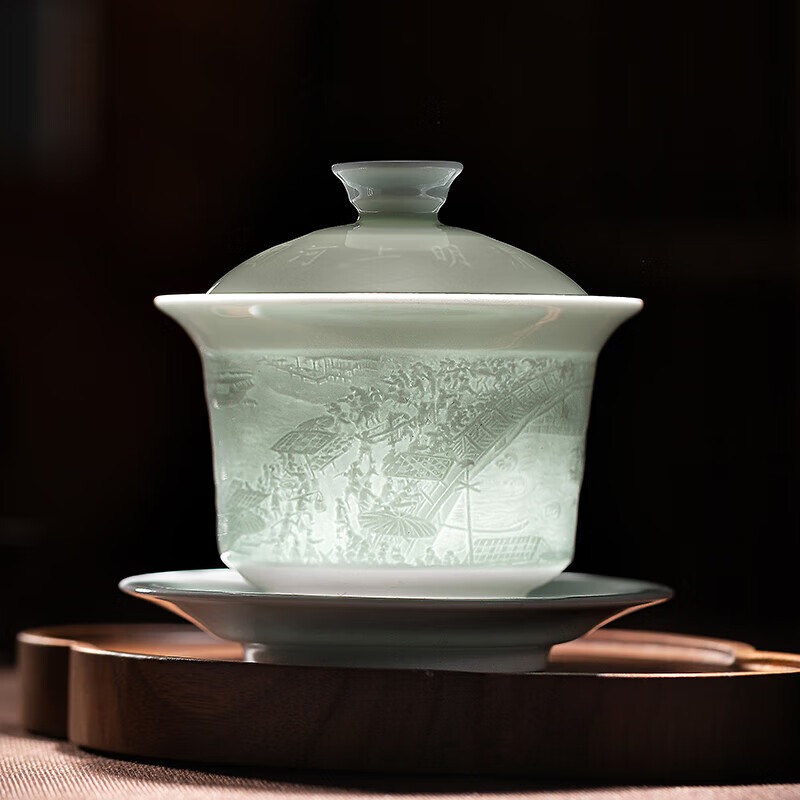 金镶玉 茶具套装 景德镇清明上河图套装高清大图