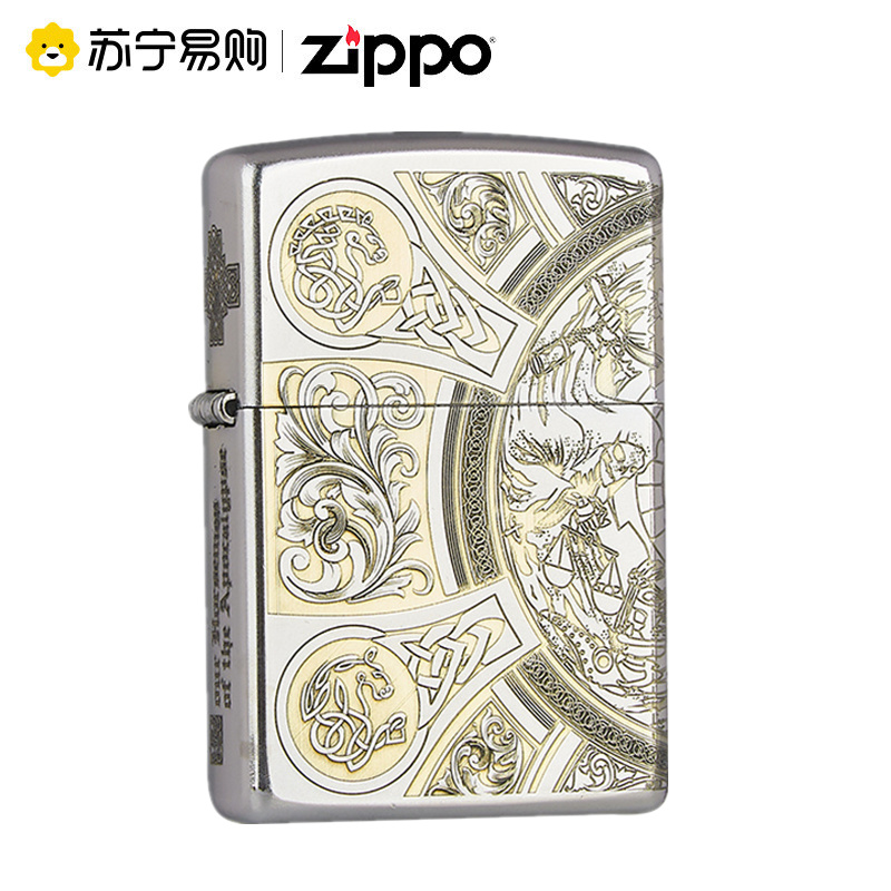 [苏宁自营]Zippo打火机正版镜面精雕启示录天启四骑士zipoo男士礼物之宝