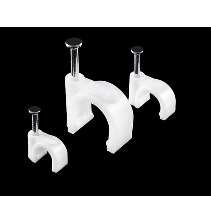 安赛瑞(safeware)加厚款圆形电线卡钉(500个装)圆形钢钉线卡 电线网线