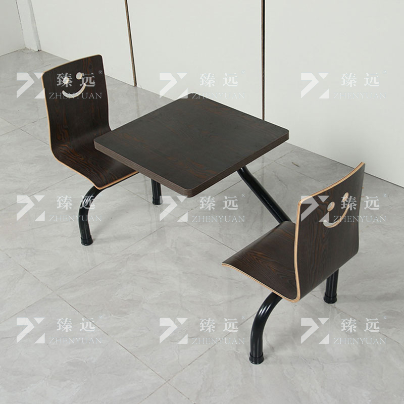 臻远 ZY4040826 连体餐桌椅组合食堂员工餐厅二人位连体餐桌