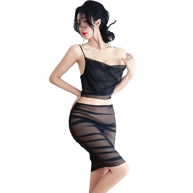 长夜漫漫情趣内衣性感网纱透视吊带短裙私房睡衣套装制服诱惑2109高清大图