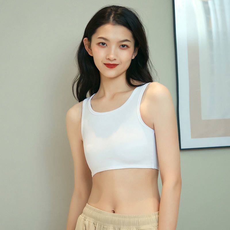 白色[舒适-套头款] S#[适合胸围75-80] 束胸超平衣大胸显小les帅t学生女背心短款无绷带裹胸紧身内衣缩胸