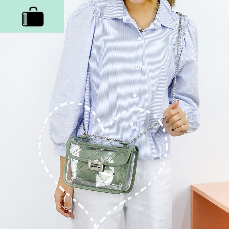 夏季小包包链条小方包百搭包包mini手机包女斜挎透明包包女果冻包NEW LAKE女斜挎包图片