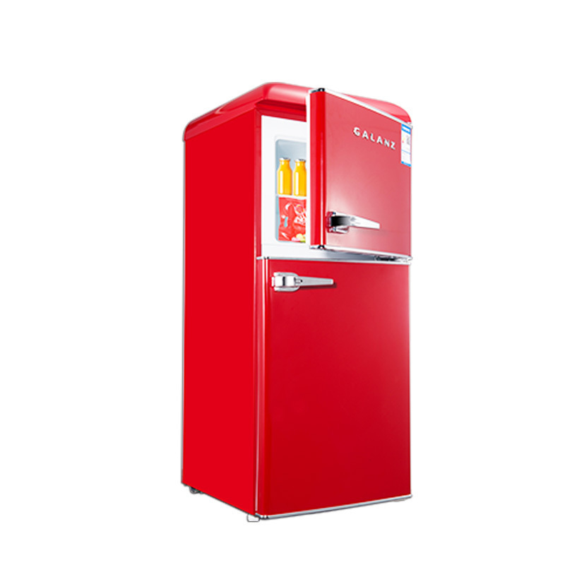 格兰仕电冰箱106升复古红两门双门家用小型电冰箱 直冷双门双温冰箱电冰箱BCD-106VF/J红