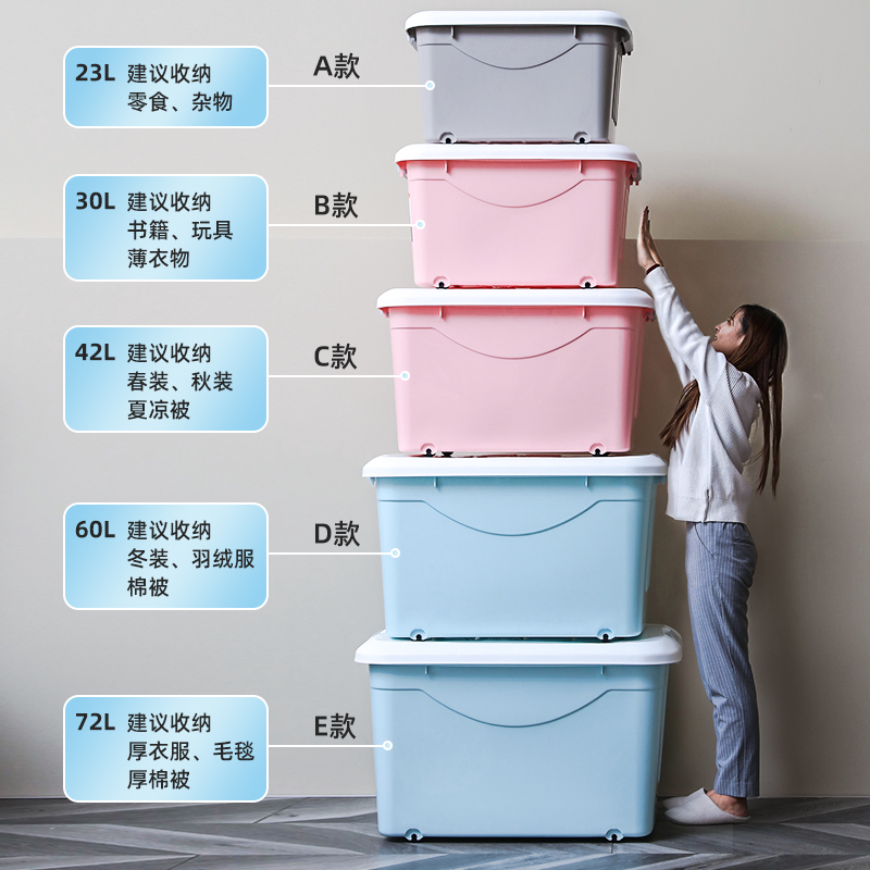 禧天龙(Citylong) X-6138收纳箱3个装(蓝)特大号储物玩具收纳箱衣服整理箱车载后备箱高清大图