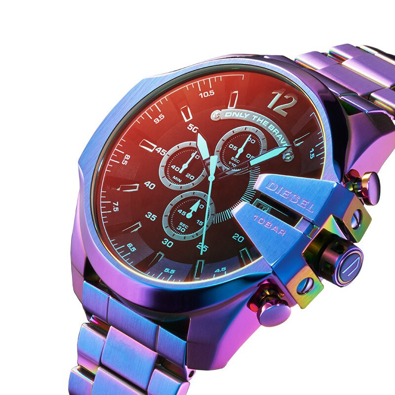 diesel迪赛手表男潮流炫彩大表盘指针男表新品