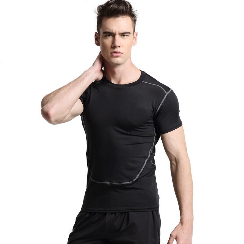 健身服男套装四五件套运动套装短袖速干篮球服紧身衣跑步服健身房