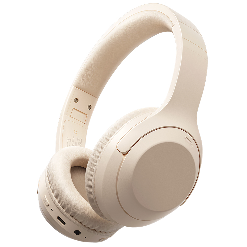 品存(picun)卓越空间音效有线无线双模式一拖二头戴式耳机 卡其白 B1